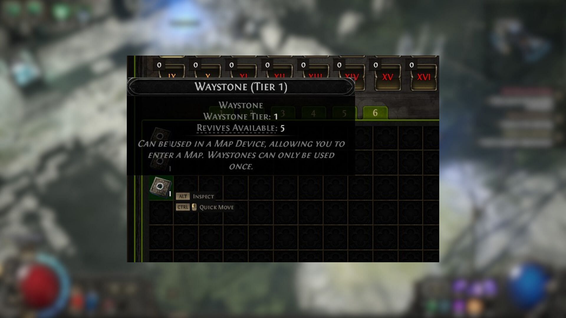 Waystones are the best items to use Orbs of Alchemy on (Image via Grinding Gear Games)